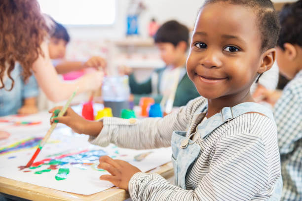 Child learning happily
